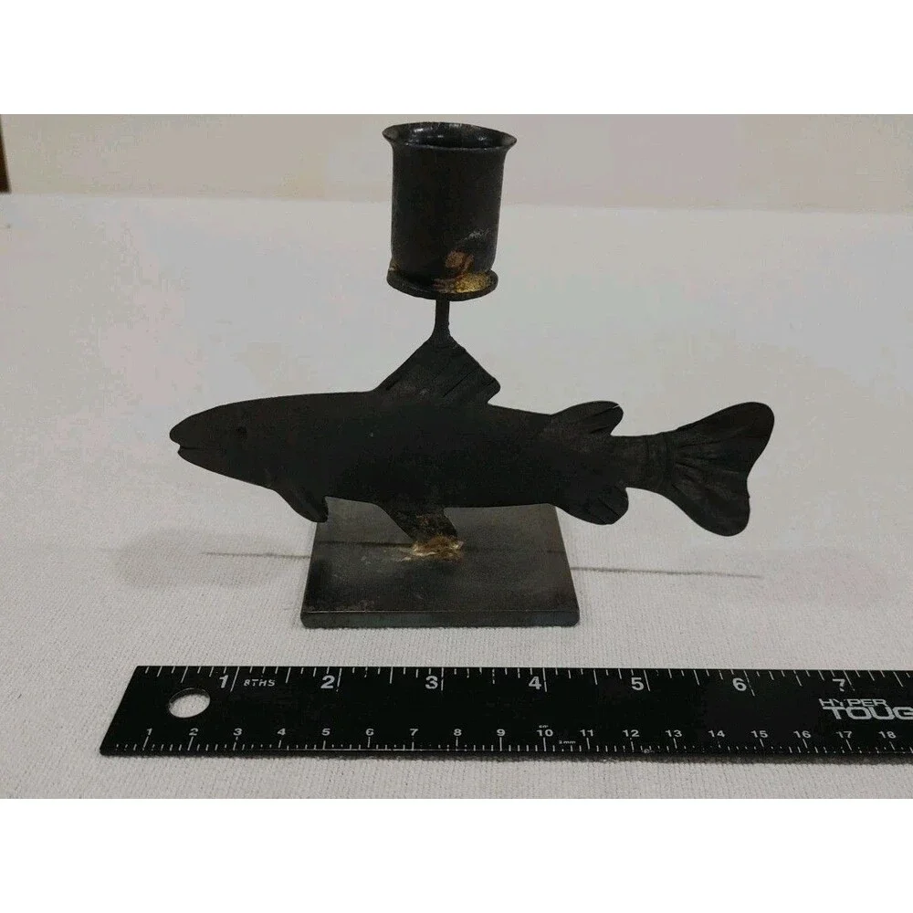 Vintage Metal Fish Candle Holder